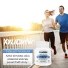 obrázek muže v přírodě s batohem na zádech a popis a fotografie žvýkaček xylitol Ice Mint v lahvičce v balení 60 žvýkaček od výrobce Xylichew | Pro webové stránky: healthychewinggum.com | Zdroj: Xylichew