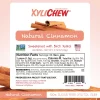 image with the composition of xylitol Cinnamon chewing gum in a bottle package with 60 pcs chewing gums from Xylichew without aspartam (aspartam free) | For website: healthychewinggum.com | Source: Xylichew