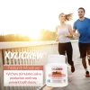 picture of man and woman running at sunset and with the bag of xylitol Cinnamon chewing gums from Xylichew without aspartam (aspartam free) | For website: healthychewinggum.com | Source: Xylichew