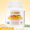 picture of Cinnamon xylitol chewing gum from Xylichew in a bottle with 60 pcs on white green background without aspartam (aspartam free) | For website: healthychewinggum.com | Source: Xylichew