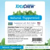 image with the composition of xylitol Peppermint chewing gum in a bottle package with 60 pcs chewing gums from Xylichew without aspartam (aspartam free) | For website: healthychewinggum.com | Source: Xylichew