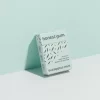 picture of Eucalyptus Mint All Nature Chewing Gum from honest gum in a flip box from the front with 12 pcs on a green white background with a box shadow | Plastic free, sugar free, sustainable and aspartam free | For website: healthychewinggum.com | Source: honest gum