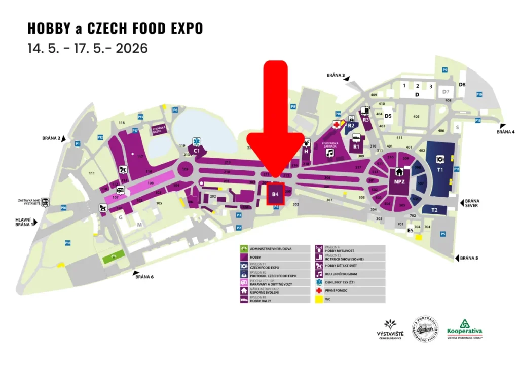 Mapa Hobby 2026 - výstava na Výstaviště České Budějovice